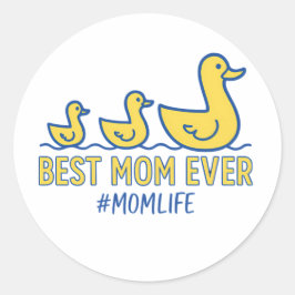 Beste Mama je Duck Familienspende Niedliche Mutter Runder Aufkleber