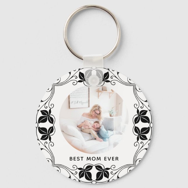 Beste Mama je - Einfache Foto Frame Schlüsselanhän Schlüsselanhänger (Vorderseite)