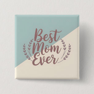 Beste Mama je - Elegante Minze und Creme-Design Button