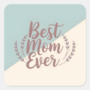 Beste Mama je - Elegante Minze und Creme-Design Quadratischer Aufkleber