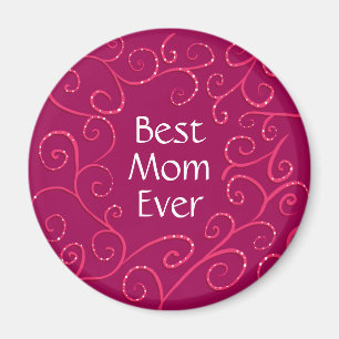 Beste Mama je elegante rosa Wirbel modern Magnet