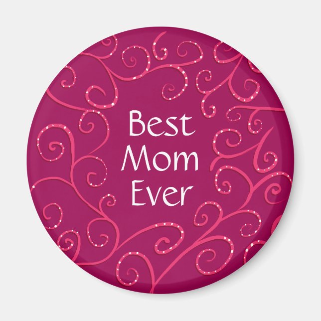 Beste Mama je elegante rosa Wirbel modern Magnet (Vorne)