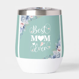 'Beste Mama je' eleganter Blumenweintumbler Thermi