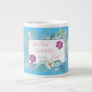 'Beste Mama je' elegantes Blumengeschenk Großer Ka Jumbo-Tasse