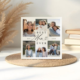 Beste Mama je Elegantes Script Herzklopfen Fotoplatte