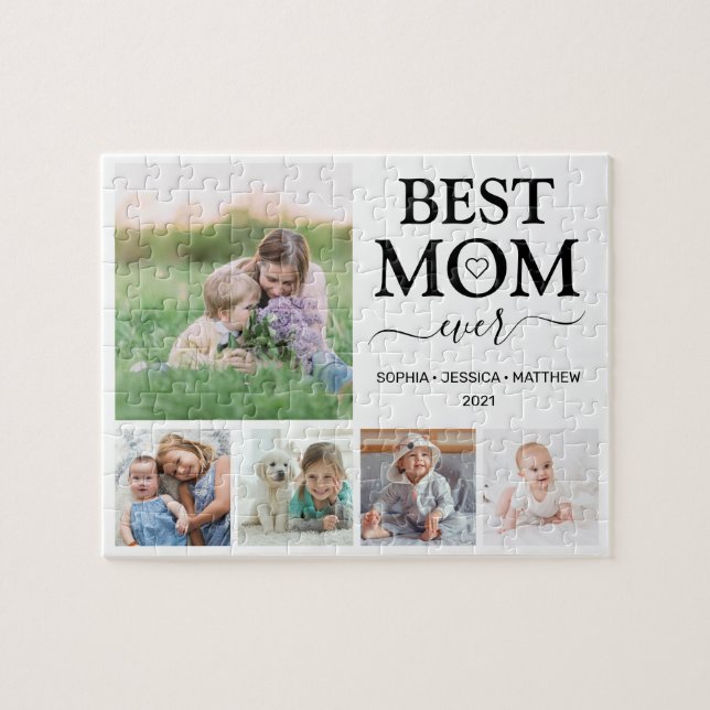 Beste Mama je Familienfoto Collage Jigsaw Puzzle (Horizontal)