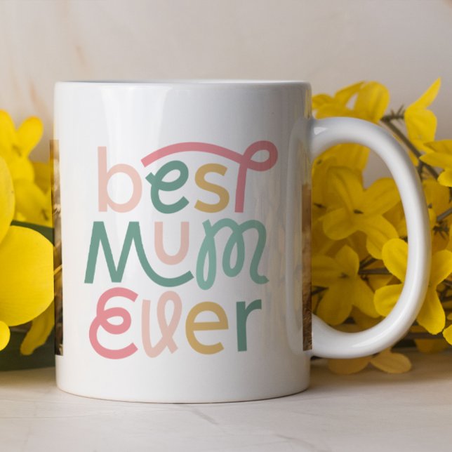 Beste Mama je farbenfroh modernes typografisches F Tasse (Von Creator hochgeladen)