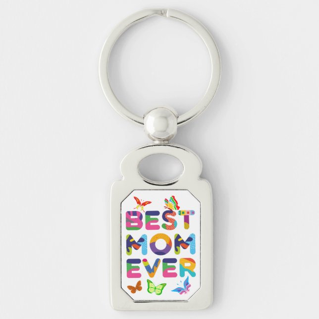 Beste Mama je farbenfroh Schlüsselanhänger (Vorderseite)