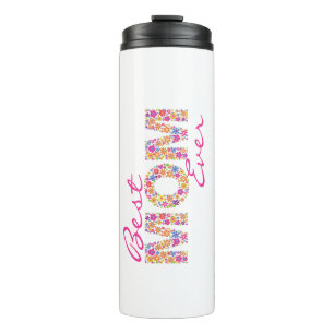 Beste Mama je farbenfrohe florale Wärmeleiter Thermosbecher