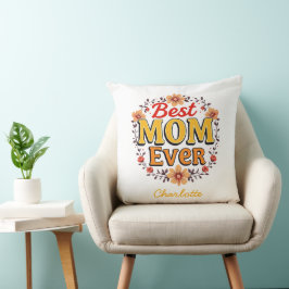 Beste Mama je | Floral Wreath | Niedlicher Muttert Kissen