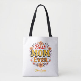 Beste Mama je | Floral Wreath | Niedlicher Muttert Tasche