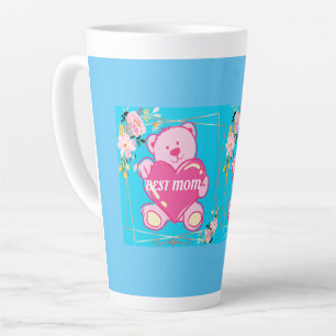 Beste Mama je Florida Pink Teddy Bär Blau Milchtasse