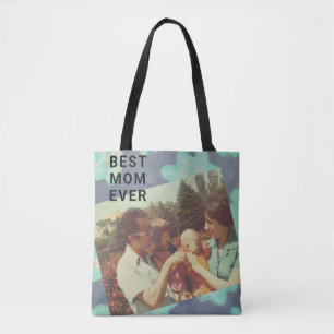 Beste Mama je Foto benutzerdefinierte Kegel Blumen Tasche