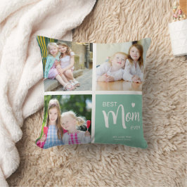 Beste Mama je Foto Collage Aquamarin Kissen