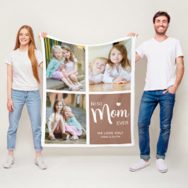 Beste Mama je Foto Collage Brown Fleecedecke