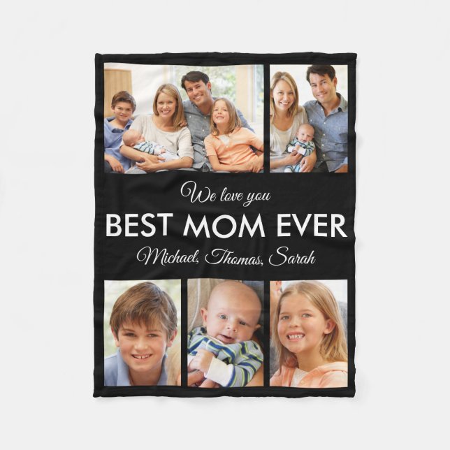 Beste Mama je Foto Collage Mütter Fleecedecke (Vorderseite)