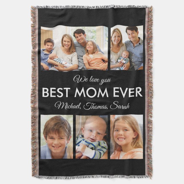 Beste Mama je Foto Collage Mütter Tag Decke (Vorderseite Vertikal)