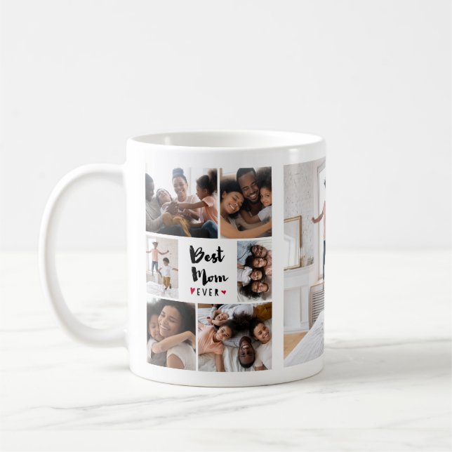 Beste Mama je Foto Collage Muttertag Kaffeetasse (Links)