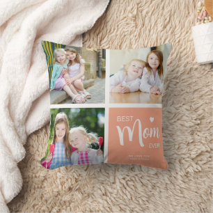 Beste Mama je Foto Collage Peach Kissen