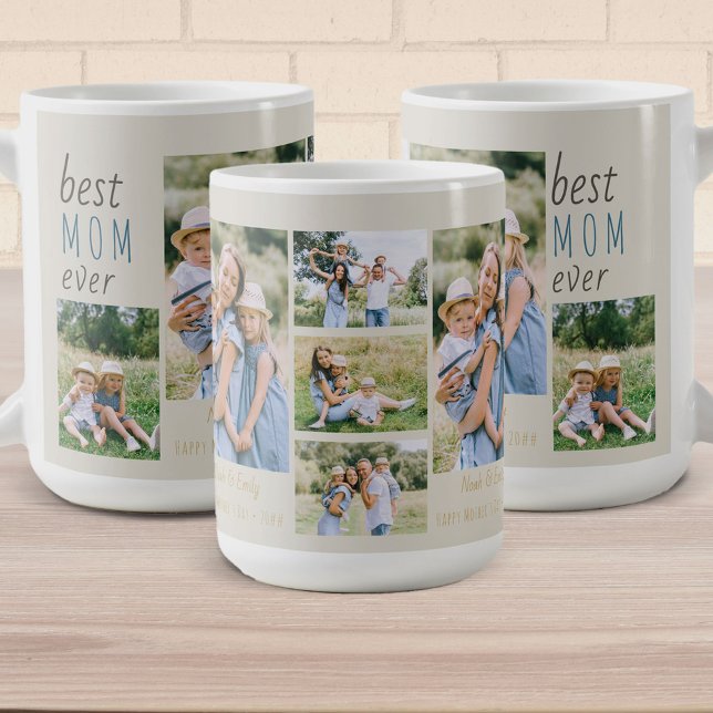 Beste Mama je Foto Collage Personalisiert Stone Kaffeetasse (Von Creator hochgeladen)