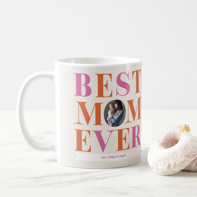 Beste Mama je Foto Geschenk Kaffee Tasse (Mit Donut)