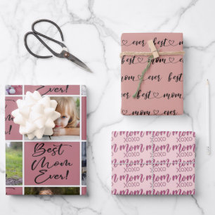 Beste Mama je Foto Geschenkpapier Set