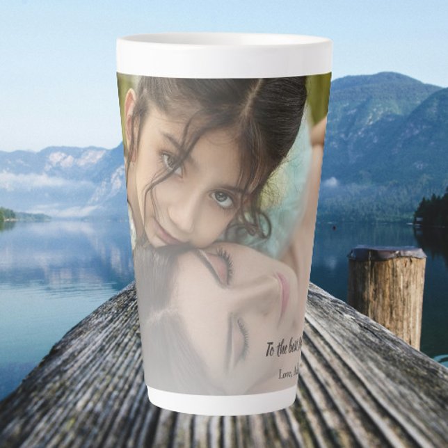 Beste Mama je Foto Latte Tasse (Best Mom Ever Photo Personalized Latte Mug)