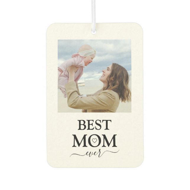 Beste Mama je Foto Moderne Typografie Autolufterfrischer (Vorderseite)