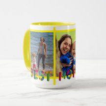 Beste Mama je Fotomaterial Personalisiert gelb