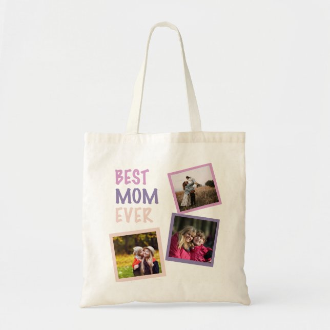 Beste Mama je Fotomaterial Personalisierte Pastete Tragetasche (Vorne)