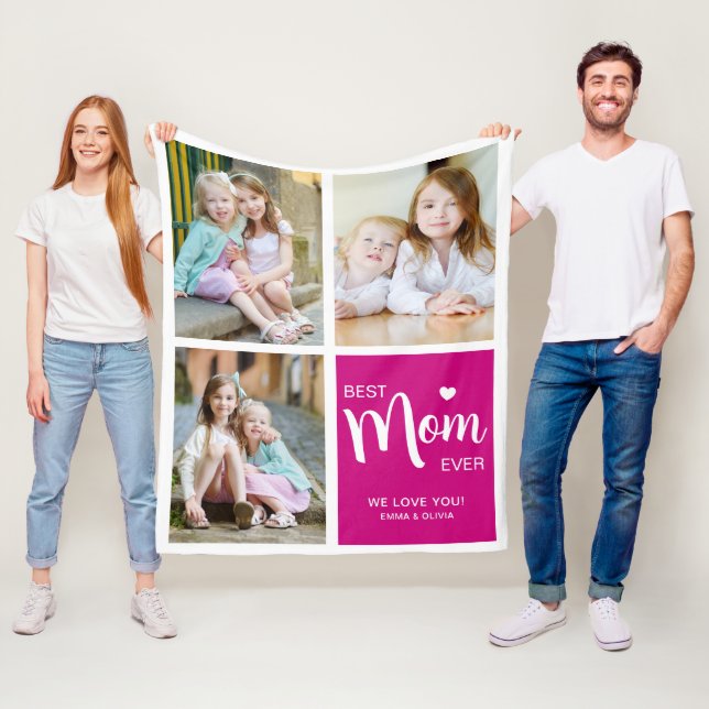 Beste Mama je Fotomaterial Rosa Fleecedecke (Beispiel)
