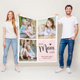 Beste Mama je Fotomaterial Rosa Fleecedecke