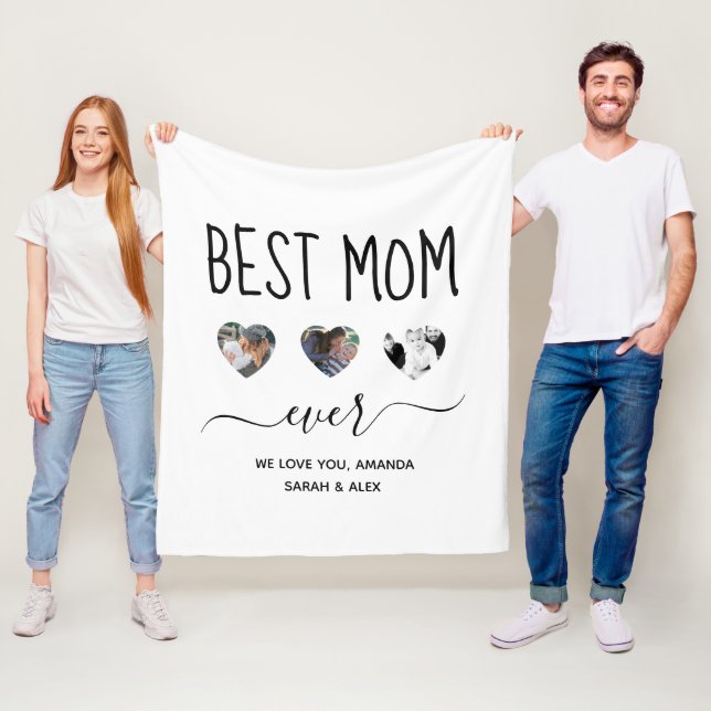 Beste Mama je, Geschenk für 3 Foto Mütter Fleecedecke (Beispiel)