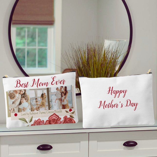 Beste Mama je Girly Niedlich Modern Happy Mothers  Zubehörtasche (Von Creator hochgeladen)