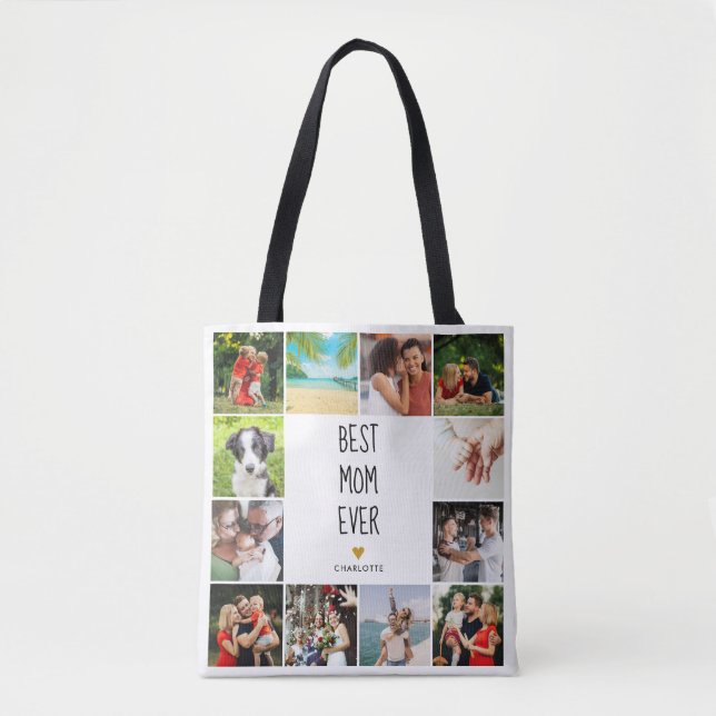 Beste Mama je Gold Herzkollektion Tasche (Vorderseite)