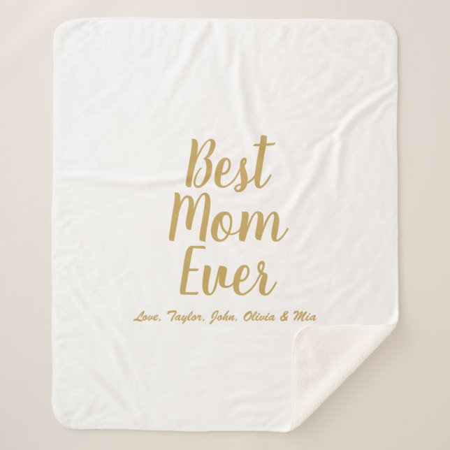 Beste Mama je goldenes benutzerdefiniertes Skript  Sherpadecke (Vorderseite)
