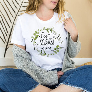 Beste Mama je Green Wreath Mother T-Shirt