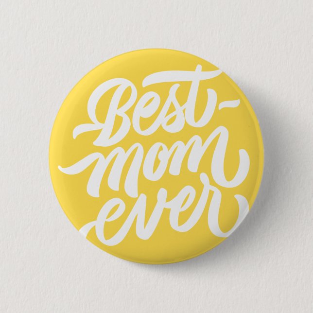 Beste Mama je handgeschriebene Skripttypografie Ge Button (Vorderseite)