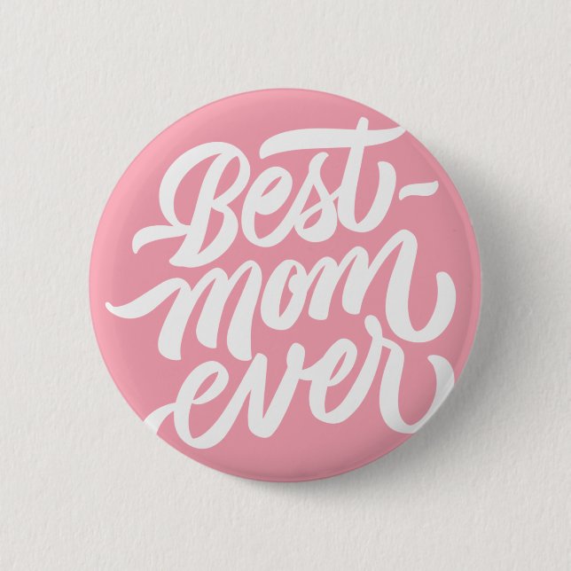 Beste Mama je handgeschriebene Skripttypografie Pi Button (Vorderseite)