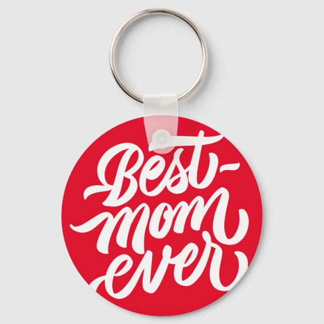 Beste Mama je handgeschriebene Skripttypografie ro Schlüsselanhänger (Vorderseite)