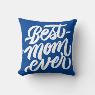 Beste Mama je handgeschriebenes Skript Navy Blue Kissen