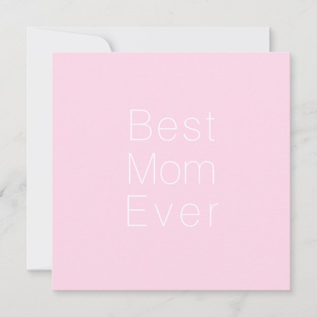 Beste Mama je hellrosa minimalistisch elegant Karte (Vorderseite)