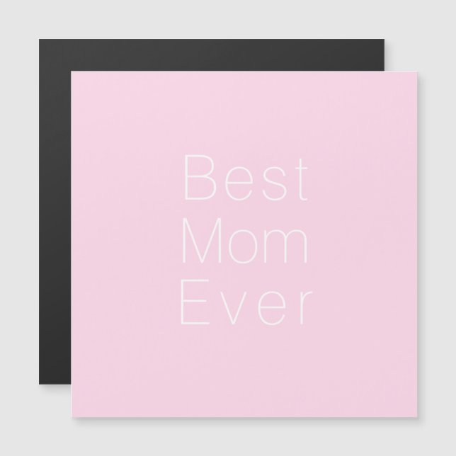 Beste Mama je hellrosa minimalistischer Magnet (Vorne/Hinten)