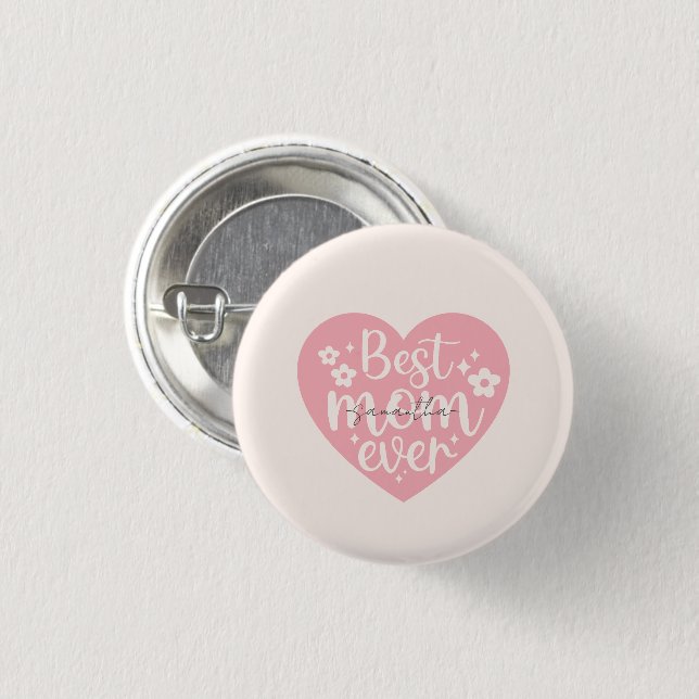 Beste Mama je Herz Button (Vorne & Hinten)
