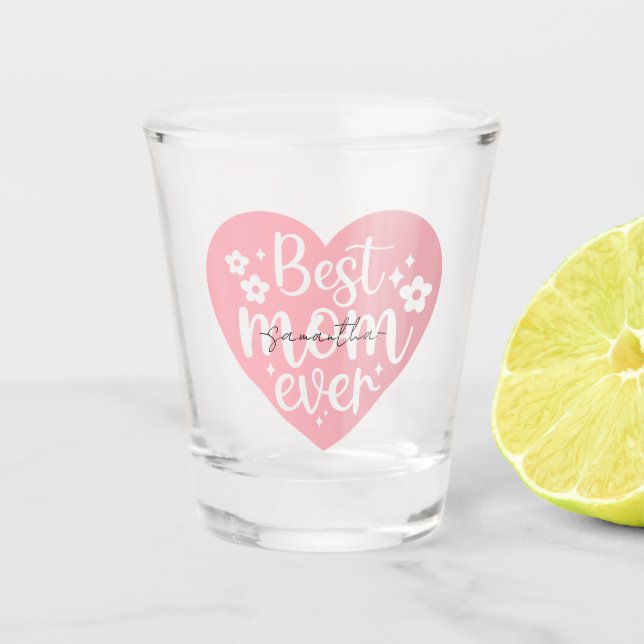 Beste Mama je - Herz Schnapsglas (Vorderseite)