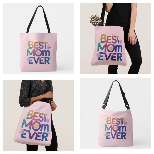 Beste Mama je Herz und Blume Tasche (best mom ever hearts and flowers tote bags)
