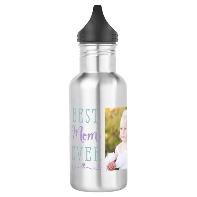 Beste Mama je Lila Aquamarines kundenspezifisches  Edelstahlflasche (Links)