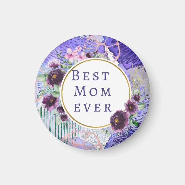 Beste Mama je lila Magnet (Vorne)