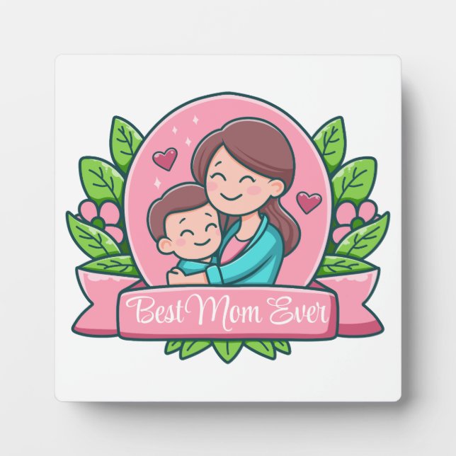 Beste Mama je, Mama und Kind, maßgeschneidert Fotoplatte (Vorderseite)