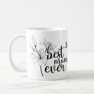 Beste Mama je Minimalistische Blume und Schmetterl Kaffeetasse